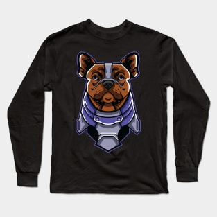 cyborg dog illustration Long Sleeve T-Shirt